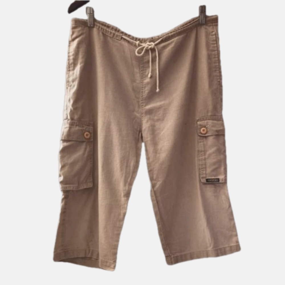 Gasoline  linen blend cargo Capri pants sz 8